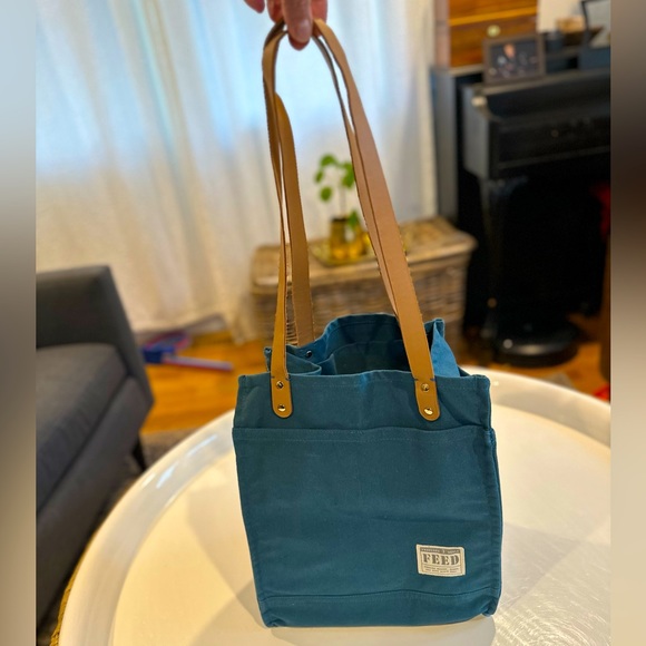 Virtually new tote bag from SEED - teal jewel tone - Picture 3 of 4